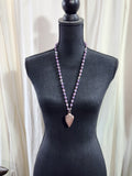 Rose Quartz with Lepidolite and Clear Quartz Meditation Amulet