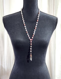 Starbrary Quartz with Rose Quartz and Rhodochrosite Meditation Amulet