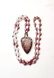 Rose Quartz and Rhodochrosite Meditation Amulet