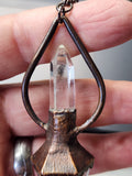 Clear Quartz and Starbrary Quartz Pendulum Necklace