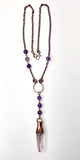 Vera Cruz Amethyst Laser Wand with Amethyst Beads