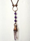 Vera Cruz Amethyst Laser Wand with Amethyst Beads