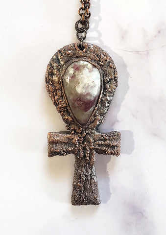 Rubellite Ankh