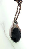 Silver Sheen Obsidian Protection Amulet