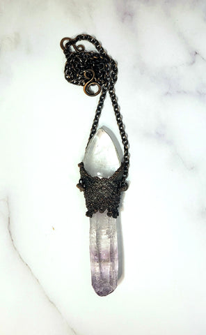 Vera Cruz Amethyst and Clear Quartz Wand