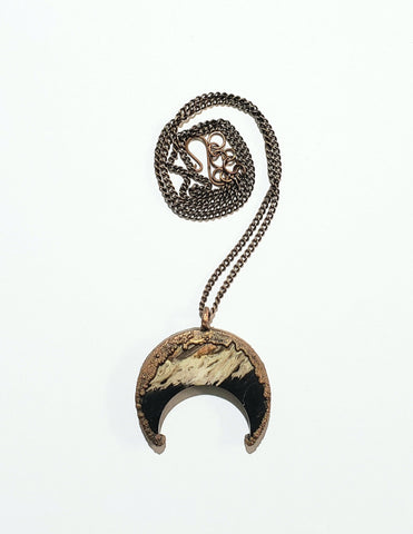 Fossil Palm Root Crescent Moon