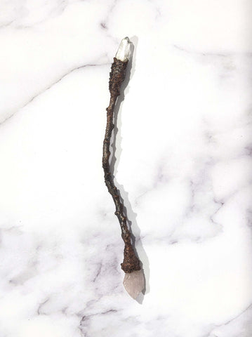 Rose Quartz & Clear Quartz Magick Wand